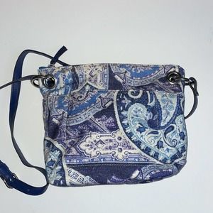 Chicos Blue Paisley Print Crossbody